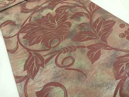 平和屋着物◎六通柄袋帯　花唐草文　正絹　逸品　CABJ7740nb