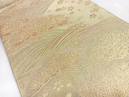 平和屋着物◎佐賀錦　六通柄袋帯　浜松文　金糸　正絹　逸品　CABJ7746nb