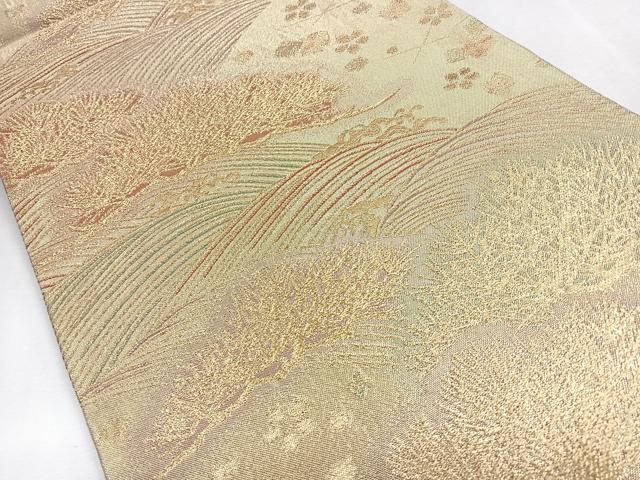平和屋着物◎佐賀錦　六通柄袋帯　浜松文　金糸　正絹　逸品　CABJ7746nb