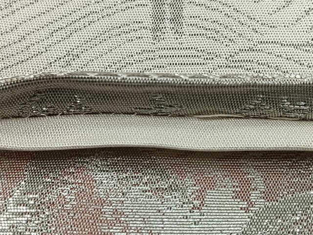 平和屋着物◎六通柄袋帯　風景文　銀糸　正絹　逸品　CABJ7751nb