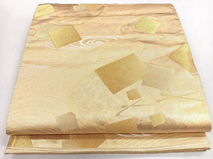 平和屋着物◎六通柄袋帯　流水文　金糸　正絹　逸品　CABJ7757nb