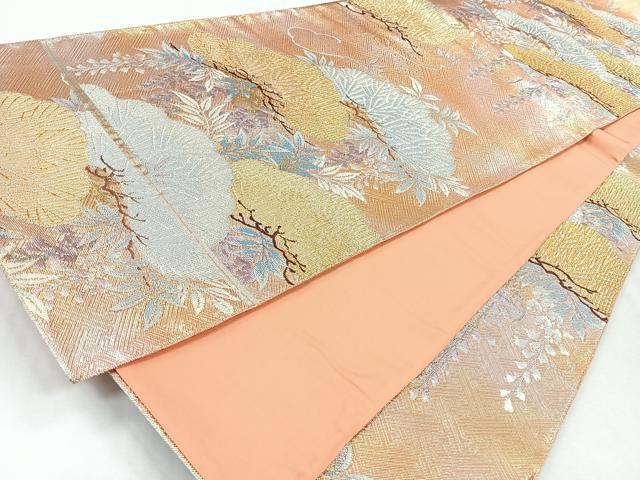 平和屋着物◎六通柄袋帯　松　金銀糸　正絹　逸品　CABJ7768nb