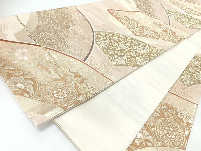 平和屋着物◎六通柄袋帯　地紙花唐草文　金糸　正絹　逸品　CABJ7811nb