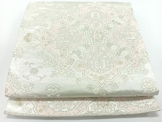 平和屋着物◎六通柄袋帯　唐織　更紗花文　金銀糸　正絹　逸品　CABJ7814nb