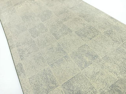 平和屋着物◎両面　六通柄袋帯　市松霞文　金糸　正絹　逸品　CABJ7816nb