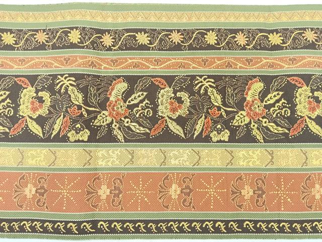 平和屋着物◎本場筑前博多織　八寸名古屋帯　花唐草文　正絹　逸品　CABJ7823nb