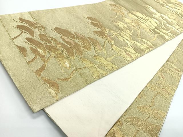平和屋着物◎六通柄袋帯　松　金糸　正絹　逸品　CABJ7839nb