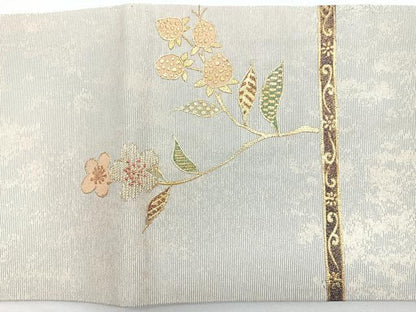 平和屋着物◎中国三大刺繍　相良刺繍　九寸名古屋帯　花鳥文　金彩　正絹　逸品　CABJ7841nb
