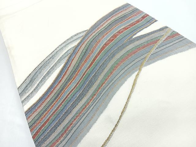 平和屋着物◎太鼓柄袋帯　すくい織　幾何学文　金銀糸　鈴乃屋扱い　正絹　逸品　CABJ7852nb