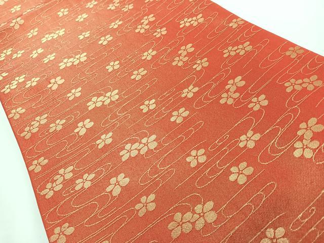 平和屋着物◎両面　六通柄袋帯　斜線文　金糸　正絹　逸品　CABJ7856nb