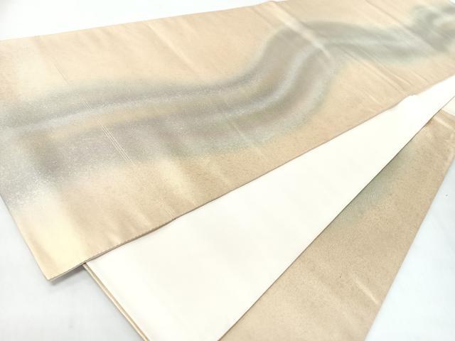 平和屋着物◎六通柄袋帯　霞文　金糸　正絹　逸品　CABJ7871nb