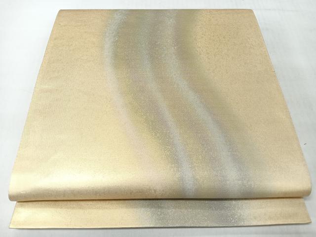 平和屋着物◎六通柄袋帯　霞文　金糸　正絹　逸品　CABJ7871nb