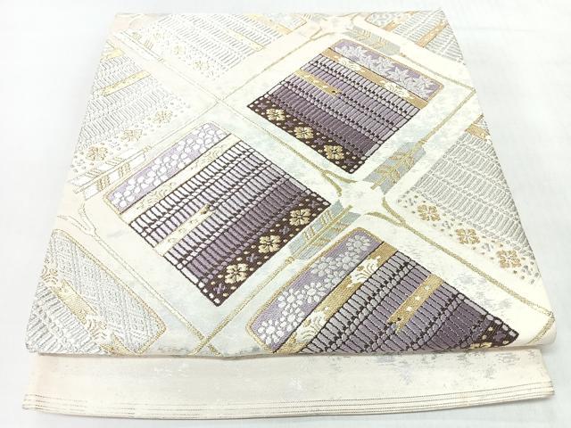 平和屋着物◎太鼓柄袋帯　唐織　鎧縅　金銀糸　正絹　逸品　CABJ7880nb