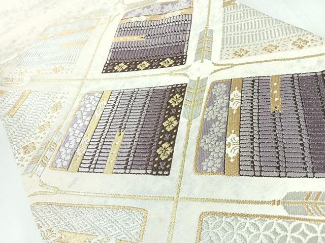 平和屋着物◎太鼓柄袋帯　唐織　鎧縅　金銀糸　正絹　逸品　CABJ7880nb