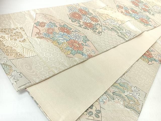 平和屋着物◎六通柄袋帯　明綴更紗金繍　金銀糸　正絹　逸品　CABJ7889nb