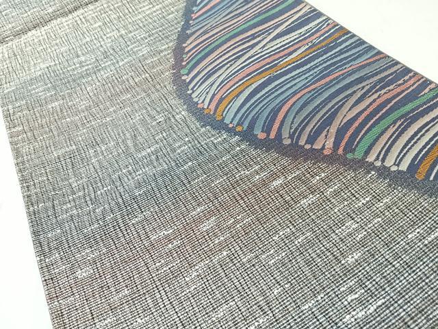 平和屋着物◎六通柄袋帯　幾何学文　正絹　逸品　CABJ7905nb