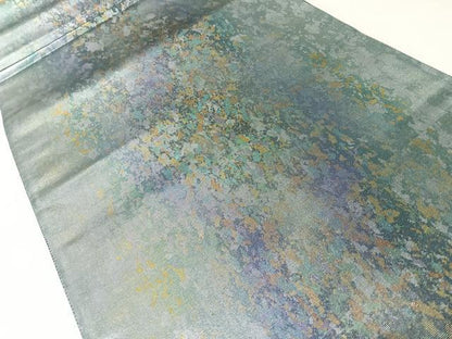 平和屋着物◎六通柄袋帯　霞文　金彩　引箔　正絹　逸品　CABJ7907nb