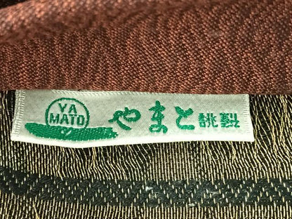 平和屋着物◎両面　六通柄袋帯　幾何学文　金糸　やまと誂製　正絹　逸品　CABJ7910nb