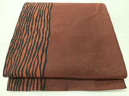 平和屋着物◎両面　六通柄袋帯　幾何学文　金糸　やまと誂製　正絹　逸品　CABJ7910nb