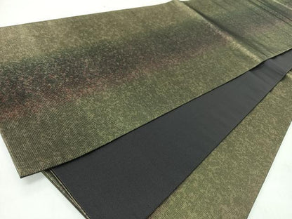 平和屋着物◎六通柄袋帯　霞文　金糸　正絹　逸品　CABJ7915nb
