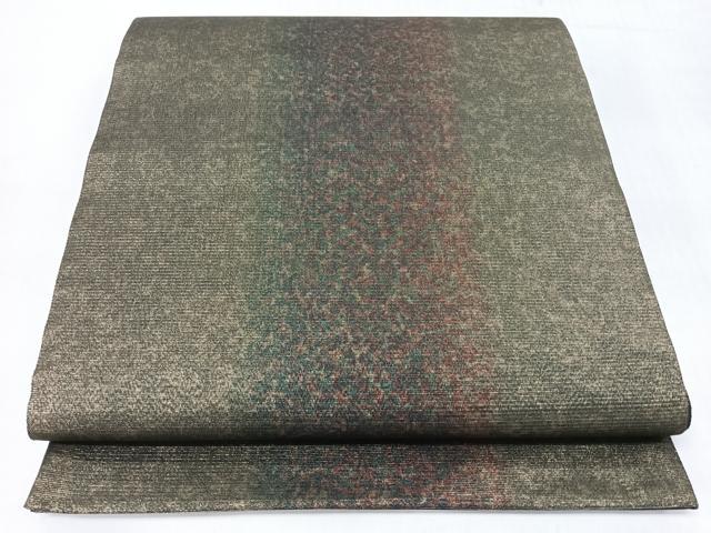 平和屋着物◎六通柄袋帯　霞文　金糸　正絹　逸品　CABJ7915nb