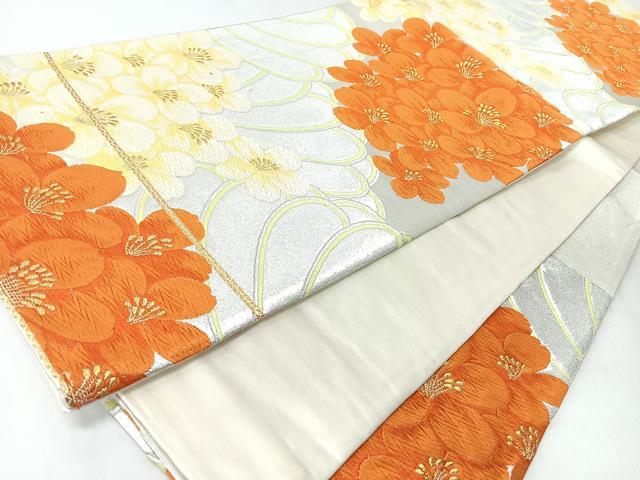 平和屋着物◎六通柄袋帯　唐織　舞花文　金銀糸　正絹　逸品　CABJ7927nb