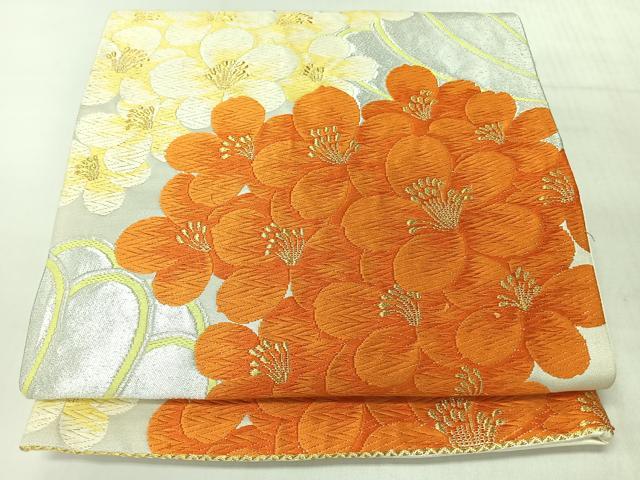 平和屋着物◎六通柄袋帯　唐織　舞花文　金銀糸　正絹　逸品　CABJ7927nb