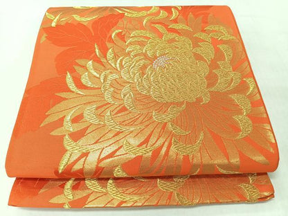 平和屋着物◎六通柄袋帯　乱菊　金銀糸　正絹　逸品　CABJ7931nb