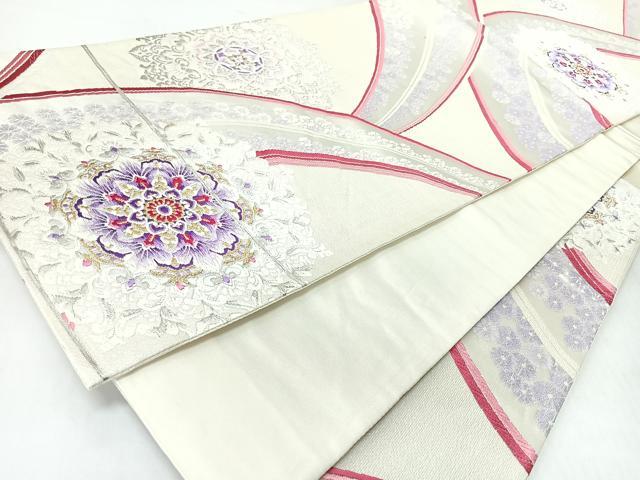 平和屋着物◎六通柄袋帯　唐織　正倉院花文　金銀糸　正絹　逸品　CABJ7938nb