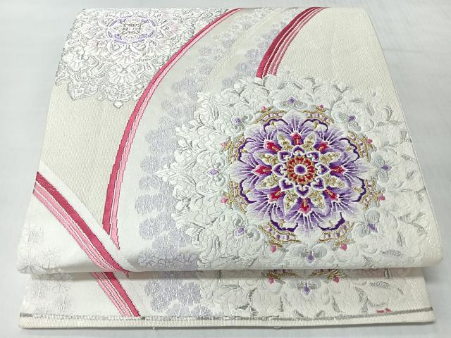 平和屋着物◎六通柄袋帯　唐織　正倉院花文　金銀糸　正絹　逸品　CABJ7938nb
