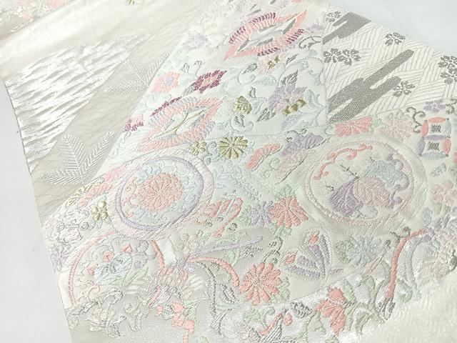 平和屋着物◎六通柄袋帯　唐織　花唐草流水文　金銀糸　正絹　逸品　CABJ7942nb