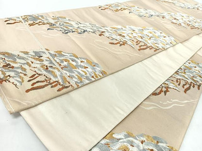 平和屋着物◎六通柄袋帯　唐織　浜松文　金銀糸　正絹　逸品　CABJ7949nb