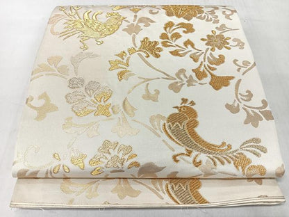 平和屋着物◎六通柄袋帯　花鳥文　金糸　正絹　逸品　CABJ7950nb