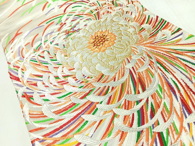 平和屋着物◎六通柄袋帯　唐織　乱菊　金銀糸　正絹　逸品　CABJ7958nb