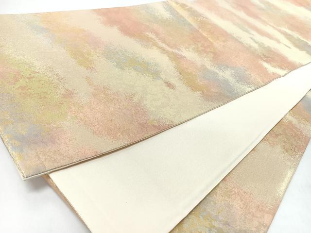平和屋着物◎六通柄袋帯　霞文　金糸　正絹　逸品　CABJ7960nb