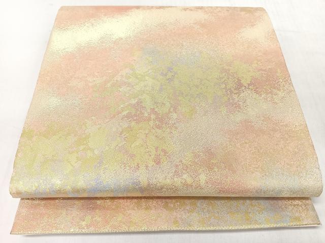 平和屋着物◎六通柄袋帯　霞文　金糸　正絹　逸品　CABJ7960nb