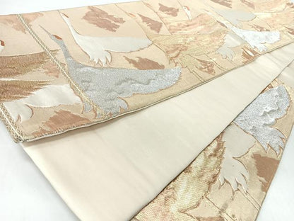 平和屋着物◎西陣　六通柄袋帯　舞鶴　金銀糸　正絹　逸品　CABJ7972nb