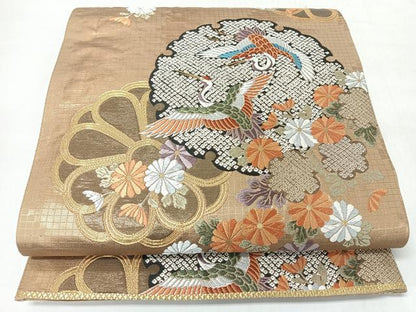 平和屋着物◎六通柄袋帯　唐織　桃山小袖文　金糸　正絹　逸品　CABJ7978nb
