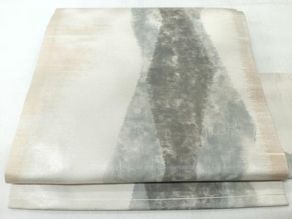 平和屋着物◎九寸名古屋帯　霞文　正絹　逸品　CABJ7985nb