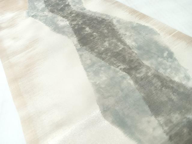 平和屋着物◎九寸名古屋帯　霞文　正絹　逸品　CABJ7985nb