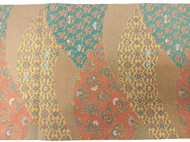 平和屋着物◎九寸開き名古屋帯　草花文　正絹　逸品　CABJ7987nb
