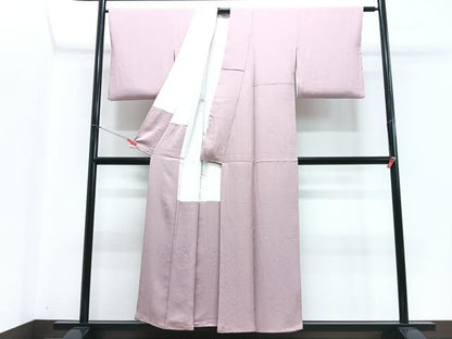平和屋着物■京加賀友禅　百貫達雄監修　色無地　舞花地紋　浅紫色　正絹　逸品　CABJ8008xe