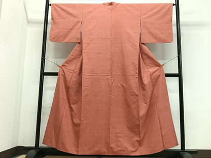 平和屋着物■上質な紬　黄丹色　正絹　逸品　CABJ8013xe