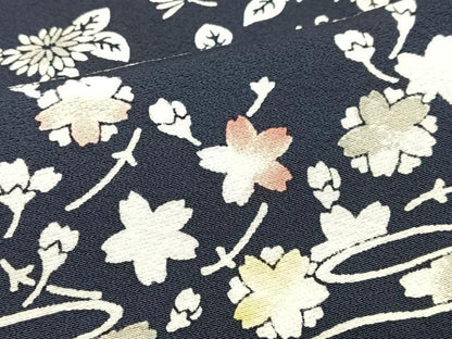 平和屋着物■上質な小紋　流水草花文　正絹　逸品　CABJ8021xe