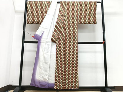 平和屋着物■上質な小紋　花菱文　正絹　逸品　CABJ8025xe