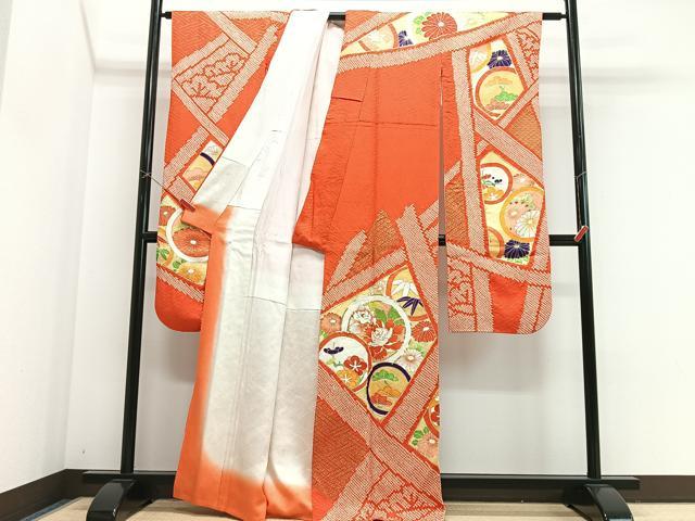 平和屋着物■豪華振袖　駒刺繍　絞り　花丸文　金彩　正絹　逸品　CABJ8027xe