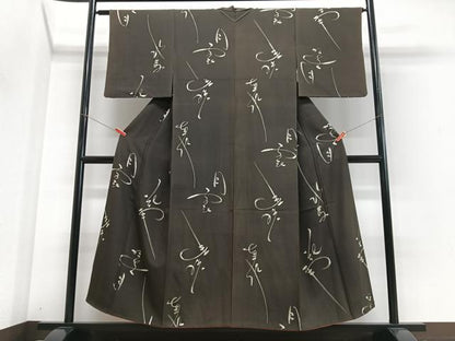 平和屋着物■上質な小紋　文字文　正絹　逸品　CABJ8031xe