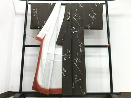 平和屋着物■上質な小紋　文字文　正絹　逸品　CABJ8031xe