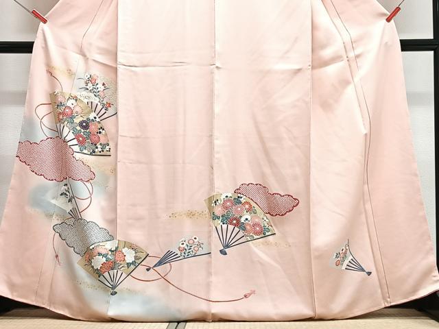 平和屋着物■訪問着　雲取り扇面花文　暈し染め　金彩　正絹　逸品　CABJ8036xe