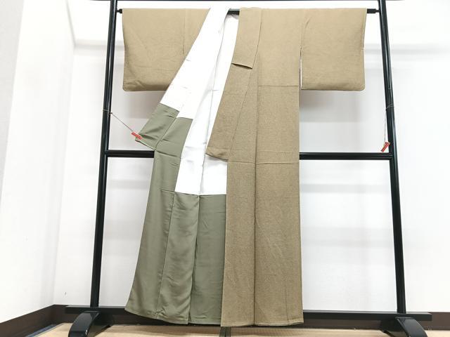 平和屋着物■江戸小紋　鮫小紋柄　鬼しぼ縮緬　正絹　逸品　CABJ8037xe